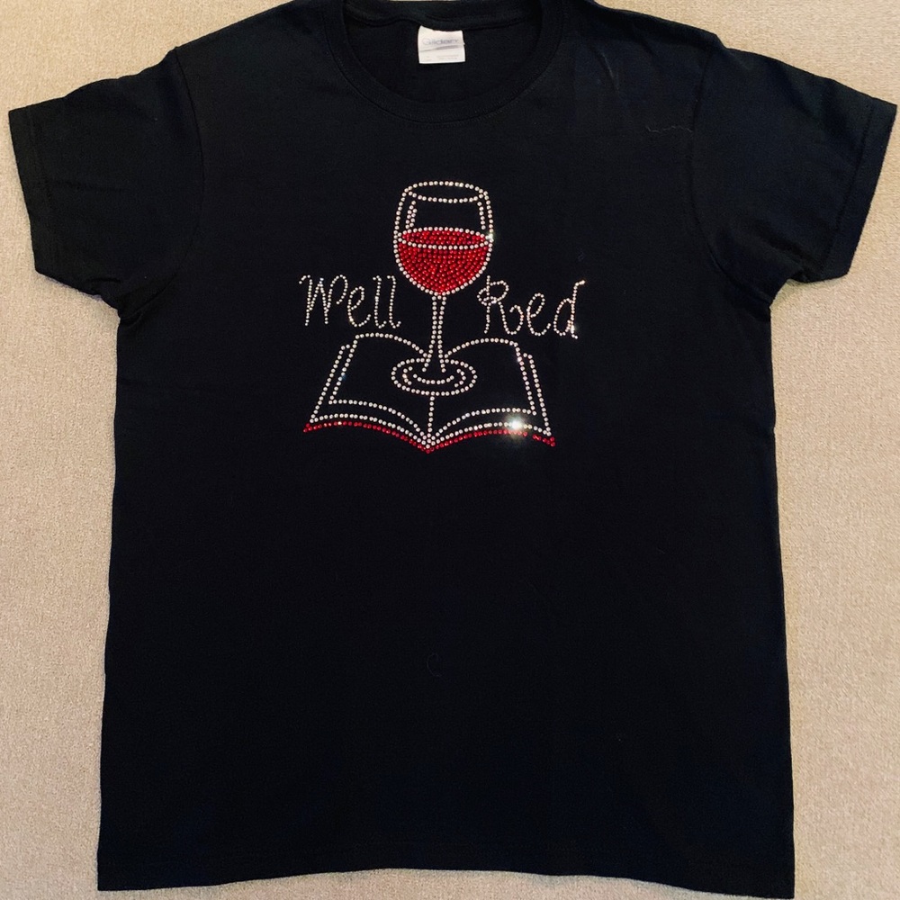 “Well Red” Rhinestone Regular Cut Wine T-shirt